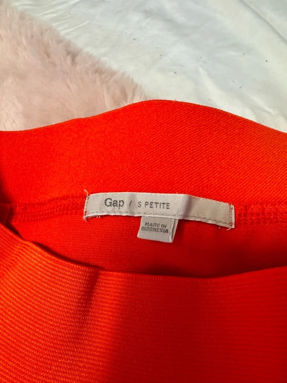 Gap Petite Bright Orange Skater Skirt Pockets Stretch Mini S - Picture 6 of 6